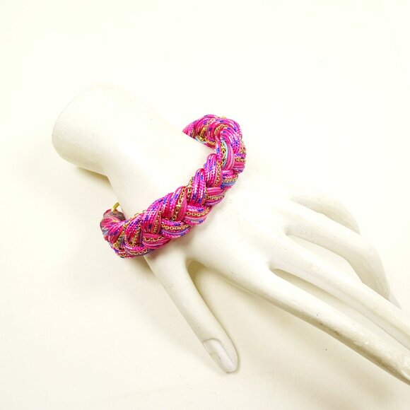 KENDRA SCOTT Masie Gold Plated Braided Cord Bracelet in Pink Mix - Picture 5 of 6